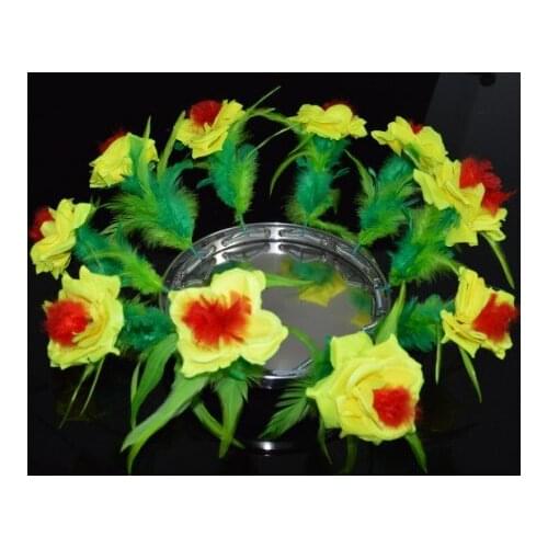 Free Shipping New Air disc flowers (brazier out flowers) yellow - Stage Magic Magic Tricks