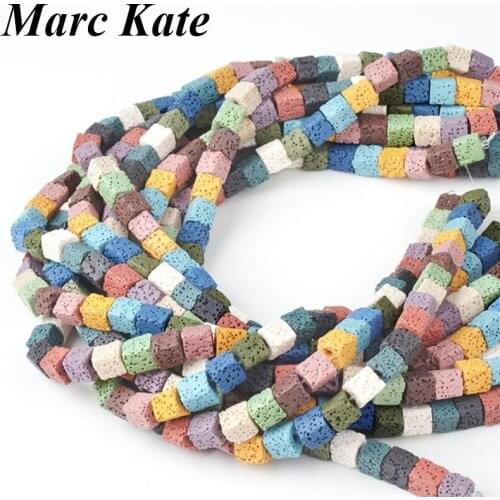 Natural Stone Beads Black Rock Lava Beads Cubic Loose Spacer Bead DIY Aromatherapy Essential Oil Diffuser Jewelry Making