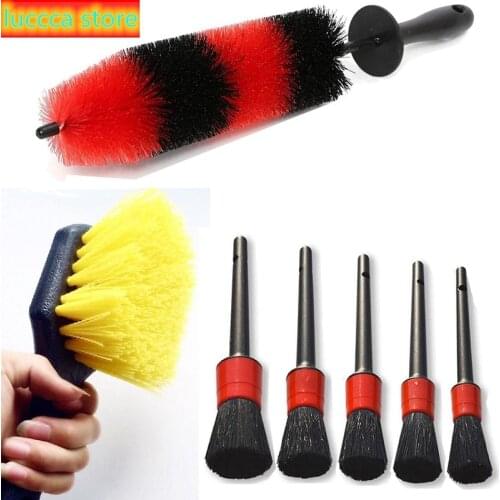 Car tire brush details brush Set to clean dirty tires free dirt and road Grill, short handle for easy cleaning