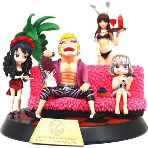 One Piece GK Donquixote Doflamingo Model Action Figure Anime Sitting Version 17cm PVC NEW YEAR GIFT Desktop Decoration Figma