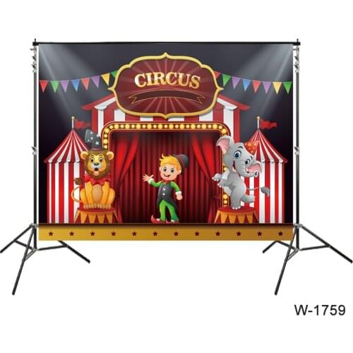 Backdrop CIRCUS Themed Carnival Clown Birthday Party Backdrop Party Banner Fun Fair Amusement Cake Table Photocall Background