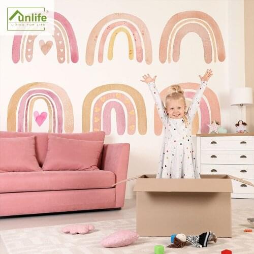 Funlife® Waterproof Rainbow Wallpaper Childrens Room Wall Stickers Self-Adhesive Home Decor Self-Adhesive Nursery Wall Decals