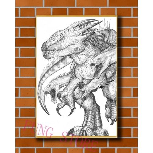 K061 Science Fiction Mech Warrior Robot Monster Originality Custom Silk Poster Home Deco Wall Art Christmas Gift