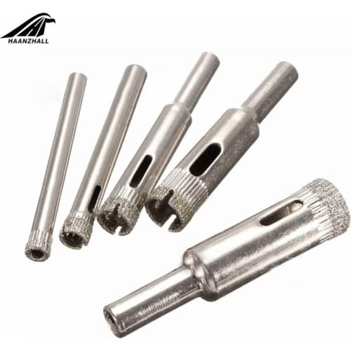 5pcs Diamond Coated Hole Saw Marble Cutter Drill Bits Tool Set For Tile Glass 5/6/8/10/12mm