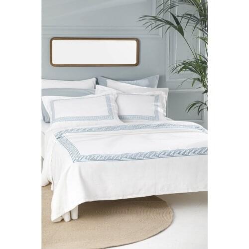 Printed Double Bed Cover Set 200x220 Cm Turquoise-P1