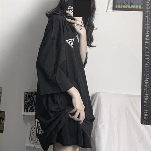 Summer Cool Girls Women Streetwear Female Tops Tee Kpop Dancing Fashion T Shirt Korean Patchwork Clothes Tshirts