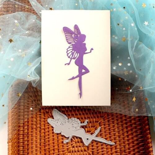 DUOFEN METAL CUTTING DIES angel girl with wing stencil DIY Scrapbook Paper Album 2021 new