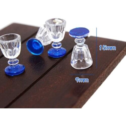 Mini Wine Beer Cup Dollhouse Craft Home Decoration Glass Model 1:12 Scale 4Pcs DIY Parts Plastic Transparent Goblet Miniature