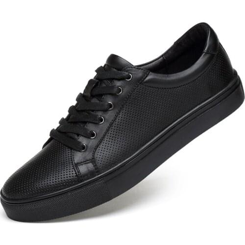 Men Genuine Leather Breathable Casual Shoes New Fashion Sneakers Rubber Sole Non-slip Breathable Soft Flats Men Shoes Big Size47