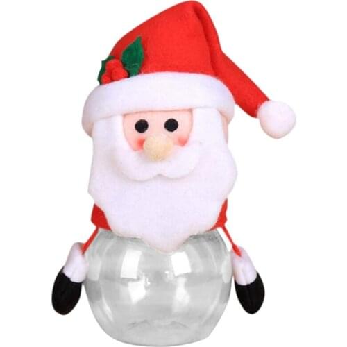 New Christmas Candy Jar with Lids for Party Table Storage Bottle Santa Bag Cookie Jar Sweet Christmas Box Children Kids Gift