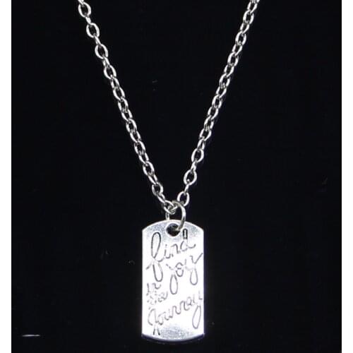 New Fashion Necklace 20x10mm find joy in journey Pendants Short Long Women Men Colar Gift Jewelry Choker