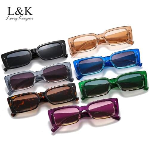 Trendy Rectangle Sunglasses Women Vintage Square Gradient Sun Glasses Retro Brand Designer Travel Eyewear Cat Eye Driver Goggles