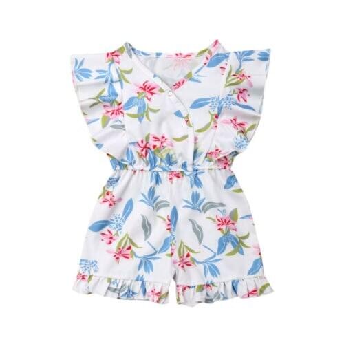 Toddler Girl Clothes Summer Toddler Baby Kids Girls Floral Print Sleeveless Romper Jumpsuit Outfits Clothes