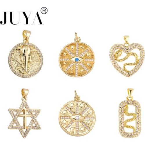 Wholesale 5 Pcs Luxury Necklace Pendant Bases Cubic Zirconia Charms Pendants Handmade Jewelry Accessories For Necklaces Making