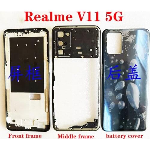 Front lcd screen middle bezel Battery Door Back Cover Housing Case for Realme V11 5G