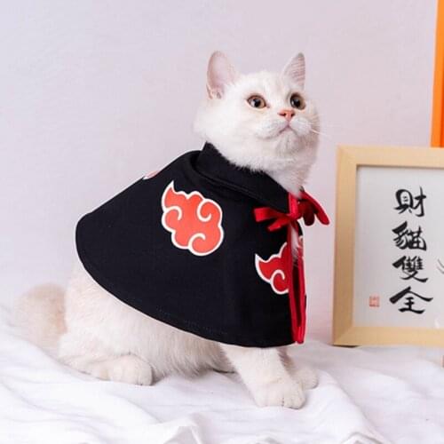 Halloween Cat Cloak Costume Cat Outfit Kitten Anime Costume Small Dog Balck Cosplay Clothes Funny Pet Dressing Up Clothes