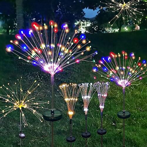 Solar String Lights Christmas Outdoor Led Holiday Starry Lights Lawn Christmas Lights Ground Plug Fireworks Lights New Year