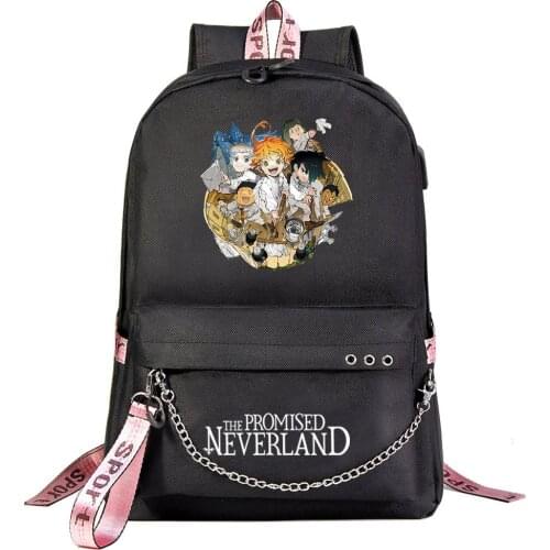 The Promised Neverland Backpack Women Men Laptop Backpacks Teenager Girls School Bag Travel Rucksack All-match Mochilas