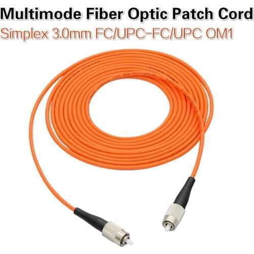 Simplex 3.0mm FC/UPC-FC/UPC OM1 Multimode Fiber Optic Patch Cord 1pcs/lot