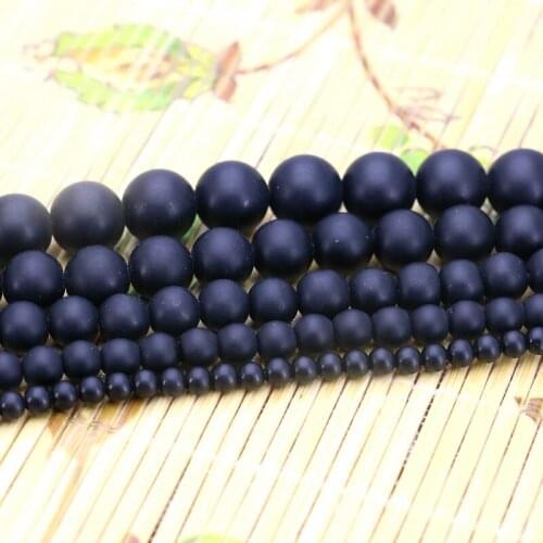 Scrub Black Onyx stone Round Shape Loose Beads 4/6/8/10/12mm Many sizes Manual DIY parts Accessories jewelry making gift 15