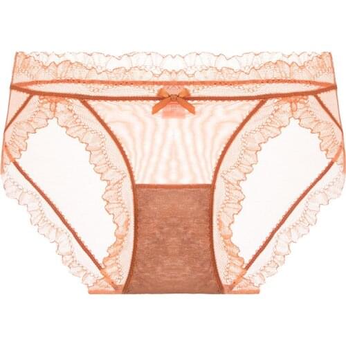 Sexy hold up person translucent waist lace underwear insensible close-fitting oxygen pants summer thin style briefs female