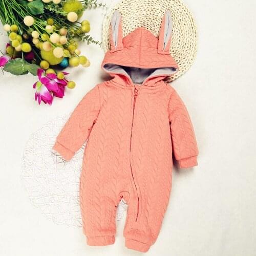 Warm Baby Girl Rompers Big Ears Autumn Winter Infant Clothing Newborn Baby Clothes Boys Girls Chrismas Jumpsuit Costume 0-2 year