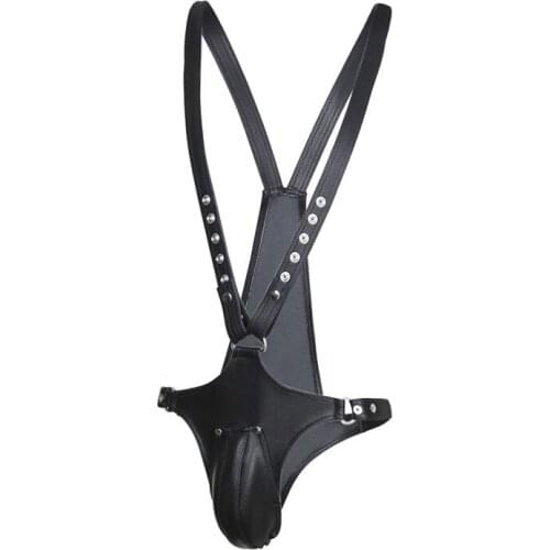 Adult Products Suspenders Pants for Men PU Leather Pants Sex Toys for Couples Bdsm Bondage Sex Games Intimate Toys Costumes