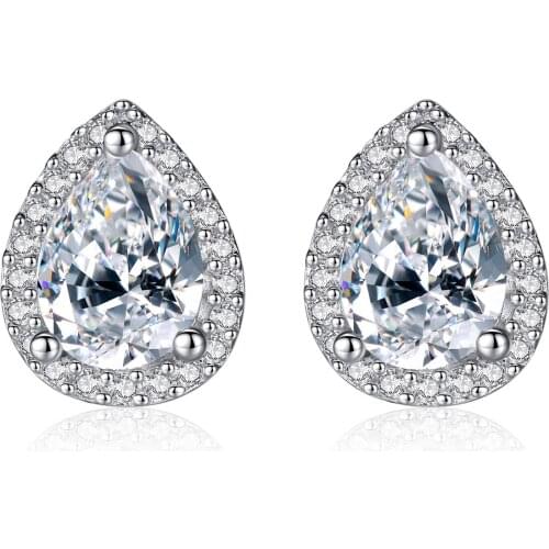 UFOORO stud earrings jewelry Personality water drop fashion women Romantic shiny crystal Earrings girl gift dropshipping