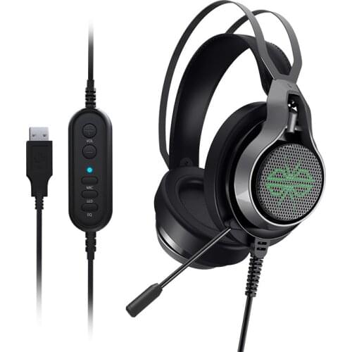 USB 7.1 Virtual Surround Sound Gaming Headset Headphones with Microphone For PC Computer Xbox One Professional Gamer LED Light