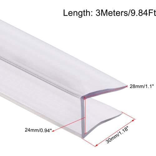 Uxcell Trim Seal, PVC U-Seal Channel Edge Protector Sheet, Fits 17-20mm Edge 3Meters