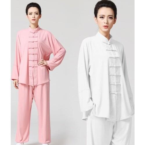 Embroidered tai chi long sleeve uniforms Kung Fu performance clothing Wushu Clothing martial art Uniforms