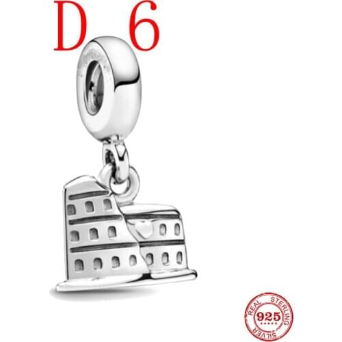 2020 new Castle Dangle diy charm fit original charms silver 925 bracelet D6