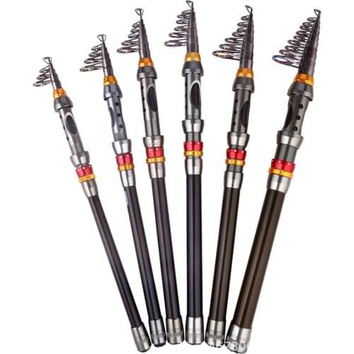 1.8-3.6m FRP Carbon Fiber Telescopic Fishing Rod Telescopic Hard Fishing Reel Wheel Portable Travel Spinning Rod X120G