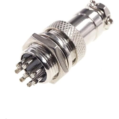 10set GX20 2 3 4 5 6 7 8 9 10 12 Pin Female Plug 20mm M20 Male Chassis Mount Socket Aviation Circular Connector vertical