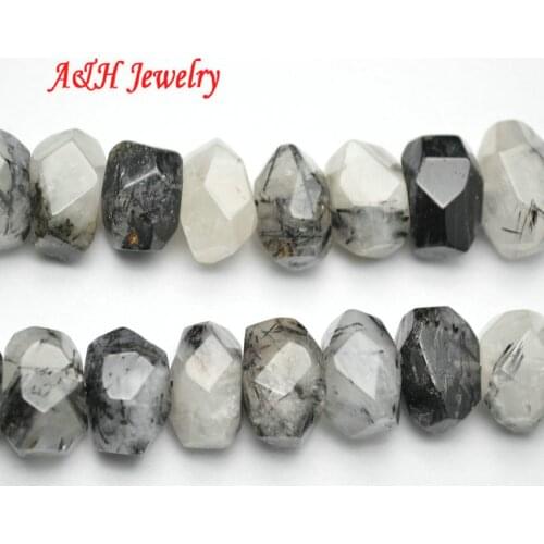 2pcs High Quality Natural Black Tourmaline 11x16mm Block Beads DIY Jewelry Making Materials