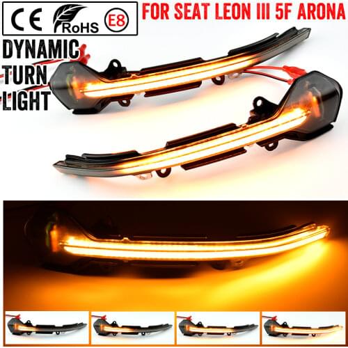 2 pieces Dynamic Blinker for Seat Leon III 5F Ibiza KJ Arona LED Turn Signal Light Side Mirror Indicator Sequential light