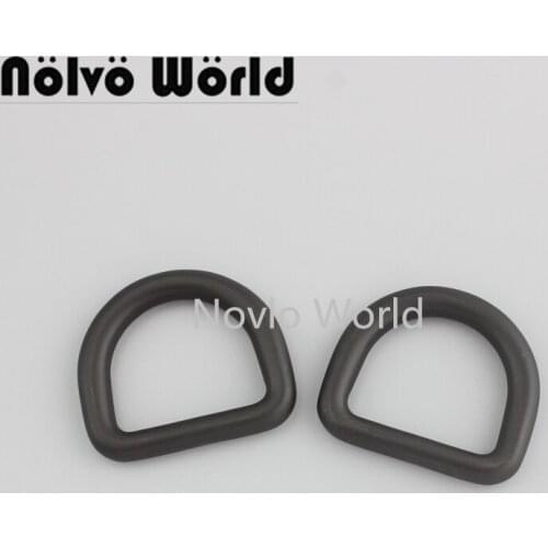 Nolvo World 5-20-100pcs 24*20.1mm 1" matte gunmetal metal D ring die casting buckles handbag round line D buckle accessories