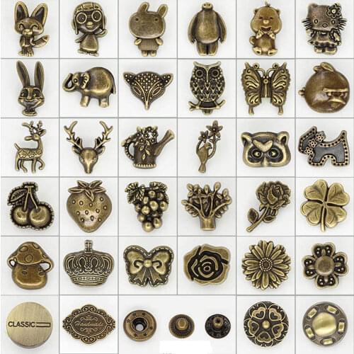 5pcs Snap Button Metal Buttons Nail Rivet Decoration for Leathercraft Bag Snap Fastener Leather Sewing accessories