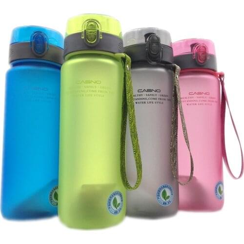 850ml/560ml/400ml Portable Plastic Water Bottle With Rope BPA Free Outdoor Sports Shaker Drinking Bottles Eco-Friendly