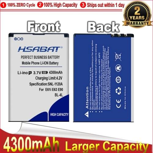 HSABAT battery For Nokia E61i E63 E90 E95 E72 E52 E71 6650F N810 N97 4200mAh BP-4L