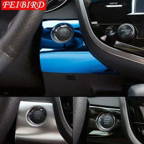 Accessories Interior Start Stop Engine Push Button Frame Key Frame Cover Kit Trim Fit For Toyota Camry 2018 2019 2020 2021