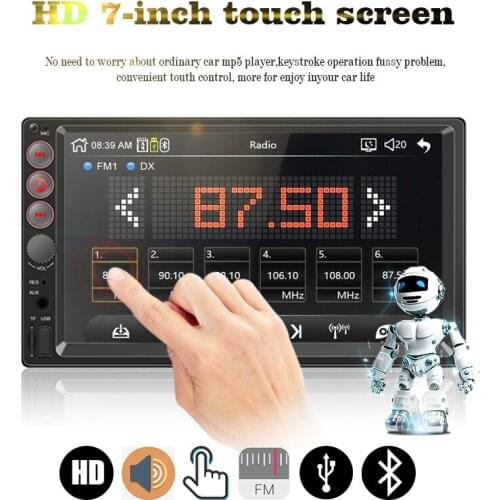 Car Radio 2 Din 7 inch Capacitive Touch Screen Bluetooth Multimedia MP5 Player For Android FM USB TF 12V Mirror Link Support DVR
