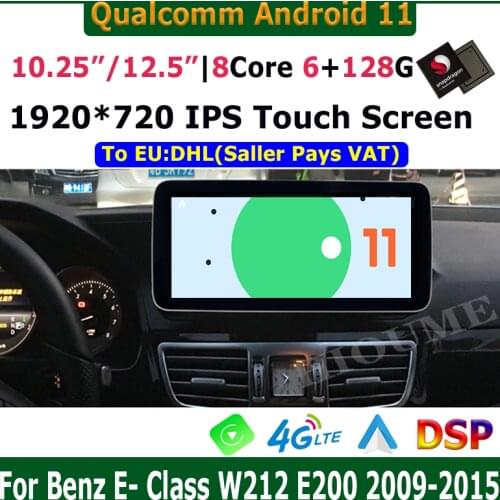 12.3" Snapdragon 8Core Android 10 Car Multimedia Player GPS Radio for Mercedes Benz E Class W212 E200 E230 E260 E300 S212
