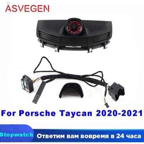 Car Stopwatch For Porsche Taycan 2020-2021 Interior Dashboard Center Clock Compass Time Electronic Meter Clock Accessional