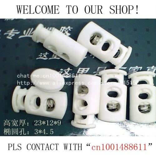 Free Shipping Wholesale High Quality Nylon spring 2 holes cord end clip cord stopper 200 pcs/lot for garment bag shoes