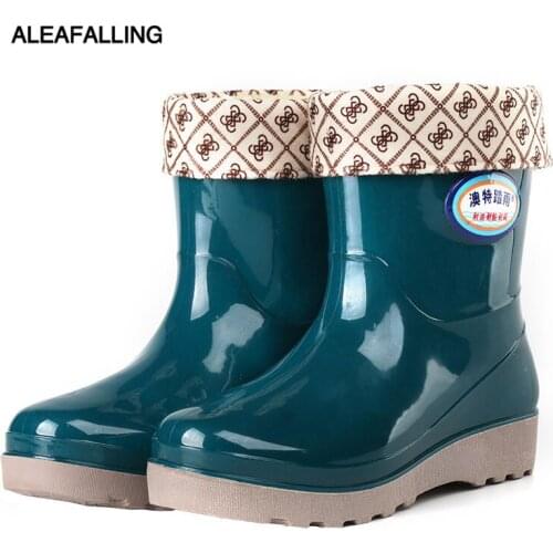 Rain Mens Low-Top Plus Velvet Warm Rain Boots Labor Safety Rain Boots Plus Cotton Rubber Shoes Protection PVC Water Shoes 39-45