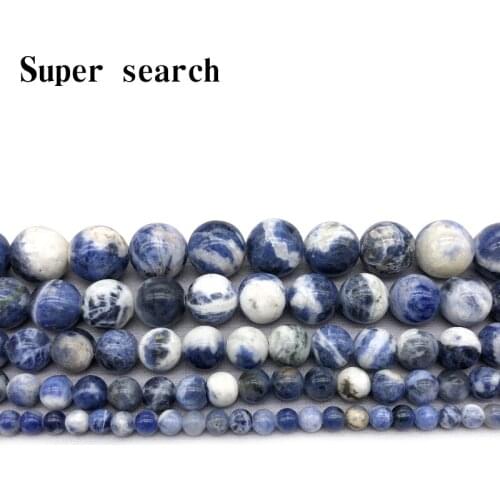 New Arrival New Blue Sodalite Gem Beads 15" Strand 4 6 8 10 12mm Pick Size For Jewelry Making