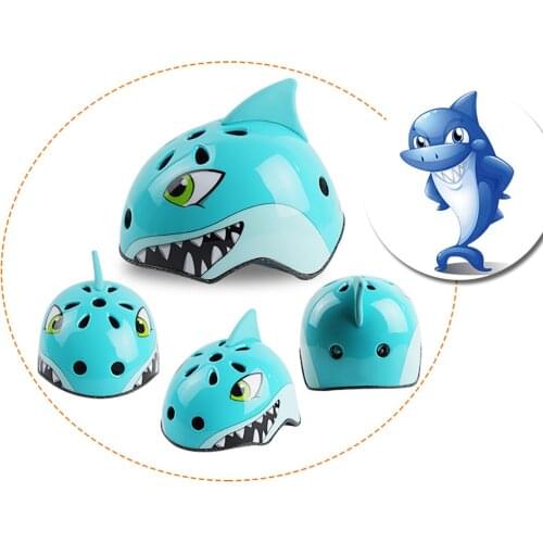 Kids Cute shark Helmet Cycling Skate Multi-sports Hat Durable Anti Injury Protective Cap Children Outdoor Sport Safety Helmets