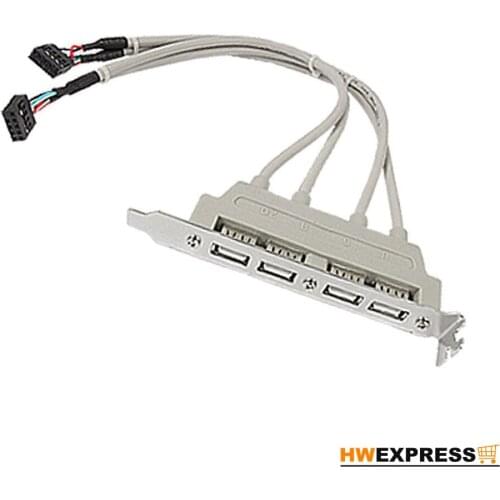 HWEXPRESS Hot UK MainBoard 4 Port USB 2.0 to 9 Pin Header Bracket Extension Cable