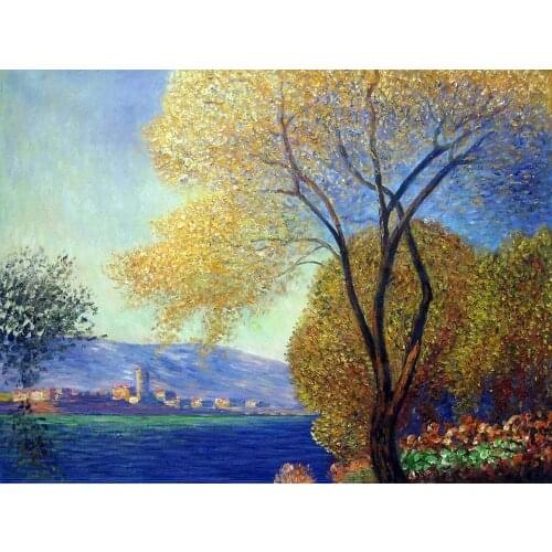 Tree Oil Painting on Canvas Antibes, View of Salis by Claude Monet Oil Canvas Painting Hand-painted Horizontal